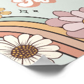 Groovy Floral 5e Verjaardag Retro Welkomstbord Poster (Hoek)