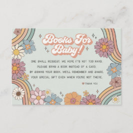 Groovy Floral 70s boeken voor baby Invitation Invo Informatiekaartje