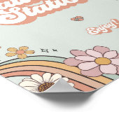 Groovy Floral 70s Retro tattoo voorkeursbord Poster (Hoek)