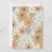 Groovy Floral Baby shower, jaren 70 retro thema ui (Achterkant)