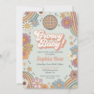 Groovy Floral Baby shower, jaren 70 retro thema ui