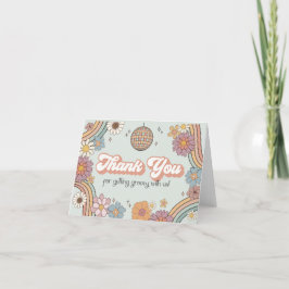 Groovy Floral bedankkaart verjaardag of baby