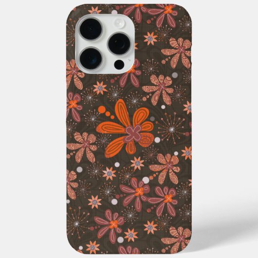 Groovy floral chocolade Hoesje-Mate iPhone case (Achterkant)