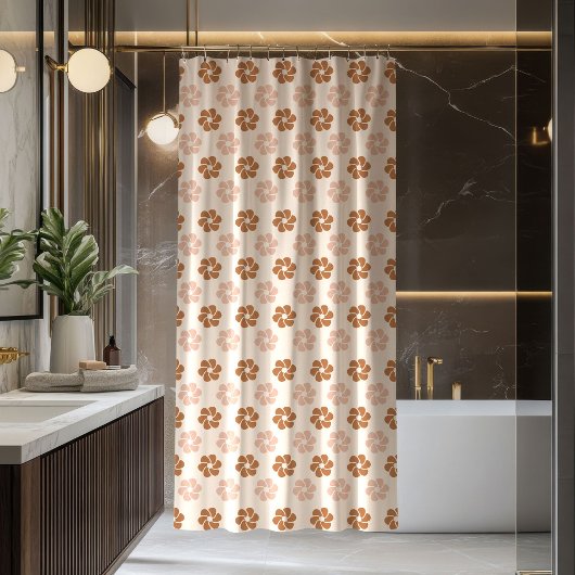 Groovy Floral Curtain 70s Pastel Sage Vibes Douchegordijn