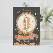 Groovy floral een aangepaste foto kaart (Staand voorkant)