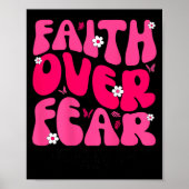 Groovy Floral Faith Over Fear Religious God Christ Poster (Voorkant)