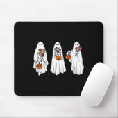 Groovy  Floral Ghost Cute Halloween Spooky Muismat (Met muis)