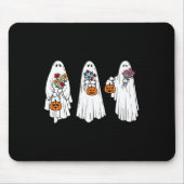Groovy  Floral Ghost Cute Halloween Spooky Muismat (Voorkant)
