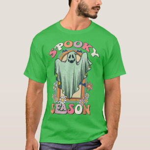 Groovy Floral Ghost Cute Halloween Spooky T-shirt