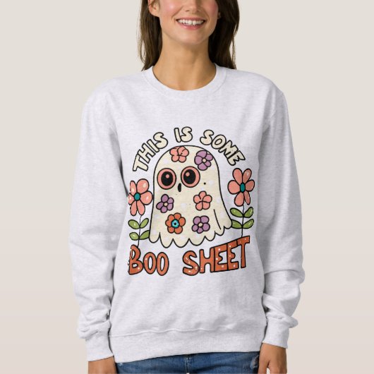 Groovy Floral Ghost Dit is een of ander boekenblad Trui (Voorkant)