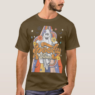 Groovy Floral Ghost Hippie Halloween Spook T-shirt