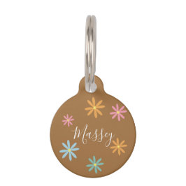 Groovy Floral Name Pattern Huisdierpenning