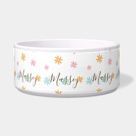 Groovy Floral Name Pattern Voerbakje