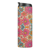 Groovy Floral Power Pattern Thermosbeker (Geroteerd rechts)