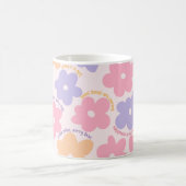 Groovy Floral Quote Gift, Retro Positieve Zelfzorg Koffiemok (Center)