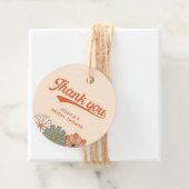 Groovy Floral Retro 70s Dank u Bedankjes Labels (In situ)