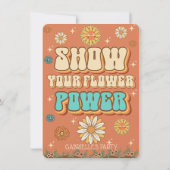 Groovy floral suitnodiging retro voor 13e verjaard kaart (Achterkant)