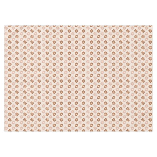 Groovy Floral Tablecloth 70s Sage & Copper Vibes Tafelkleed (Voorkant (Horizontaal))