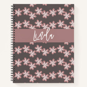 Groovy Florals Muted Pink Name Journal Notitieboek