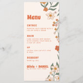 Groovy Florar Retro bruiloft Menu (Voorkant)