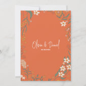 Groovy Florar Retro bruiloft Save The Date (Achterkant)