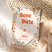 Groovy Florar  Retro bruiloft Save The Date