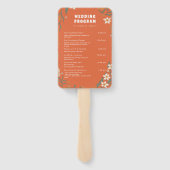 Groovy Florar Retro Trouwprogramma's Handwaaier (Achterkant)