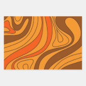Groovy Flow Retro Abstract 60s 70s Patroonpatroon Inpakpapier Vel (Voorkant 2)