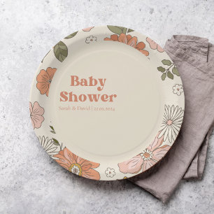 Groovy Flower Baby shower   Boho   jaren '70-thema Papieren Bordje
