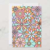 Groovy Flower Boho Retro Verjaardagsuitnodiging Kaart (Achterkant)