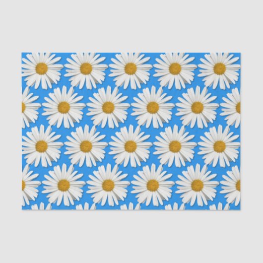 Groovy Flower Child Witte Madelief Hippie Bloesems Tissuepapier (Voorkant)