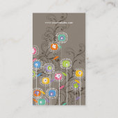 Groovy Flower Garden Whimsical Colorful Floral Visitekaartje (Achterkant)