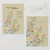 Groovy Flower Garden Whimsical Colorful Floral Visitekaartje (Voorkant / Achterkant)