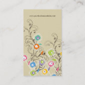 Groovy Flower Garden Whimsical Colorful Floral Visitekaartje (Achterkant)