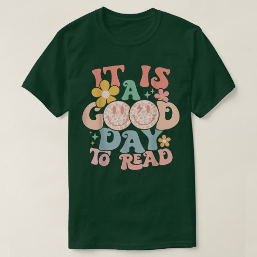Groovy Flower National Read a Book Day Cute Book L T-shirt (Design voorkant)