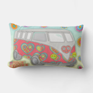 Groovy Flower Power 60s Hippy Bus Kussensloop Kussen