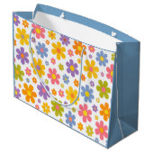 Groovy Flower Power (Blauw) Groot Cadeauzakje (Achterkant Gekanteld)