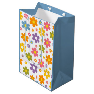 Groovy Flower Power (Blauw) Medium Cadeauzakje