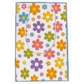 Groovy Flower Power (Blauw) Medium Cadeauzakje (Voorkant)