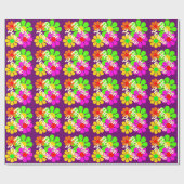 Groovy Flower Power Bloemen Cadeaupapier (Vlak)