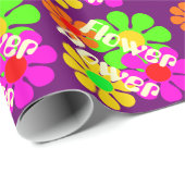 Groovy Flower Power Bloemen Cadeaupapier (Rol Hoek)