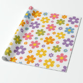 Groovy Flower Power Cadeaupapier (Uitgerold)