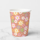 Groovy Flower Power Daisies Papieren beker (Achterkant)