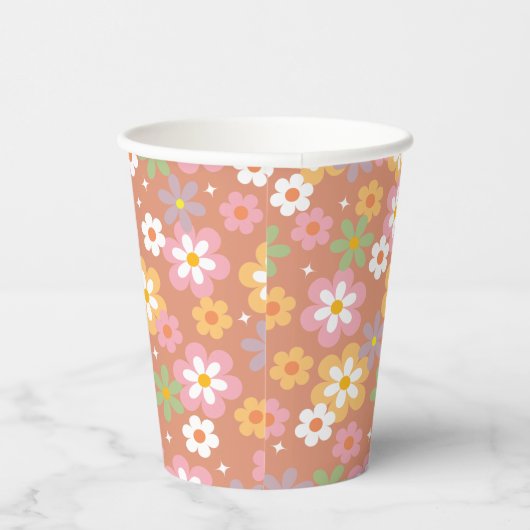 Groovy Flower Power Daisies Papieren beker (Rechts)