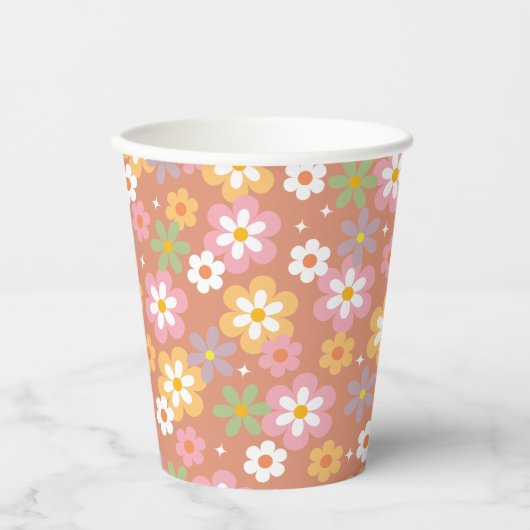 Groovy Flower Power Daisies Papieren beker (Voorkant)