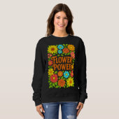 Groovy Flower Power Dames Hoodie Trui (Voorkant volledig)
