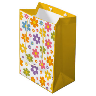 Groovy Flower Power (Geel) Medium Cadeauzakje