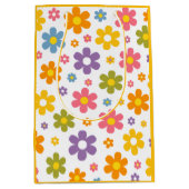 Groovy Flower Power (Geel) Medium Cadeauzakje (Voorkant)