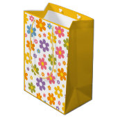 Groovy Flower Power (Geel) Medium Cadeauzakje (Achterkant Gekanteld)