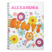 Groovy Flower Power Kleurrijk Notitieboek (Voorkant)